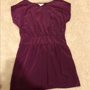 Very flirty wine color mini dress with open back